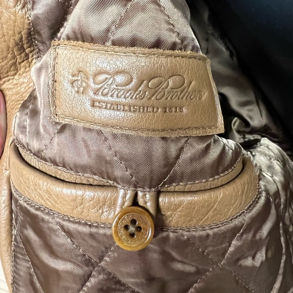 Men’s Brooks Brothers cognac leather jacket large - Picture 5 of 9